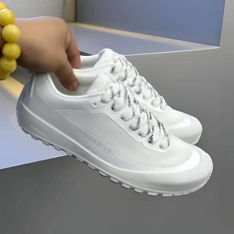 Solid Tone Anti Slip Men Low T - Knit Fabric Lace Up Sneakers 评论和价格